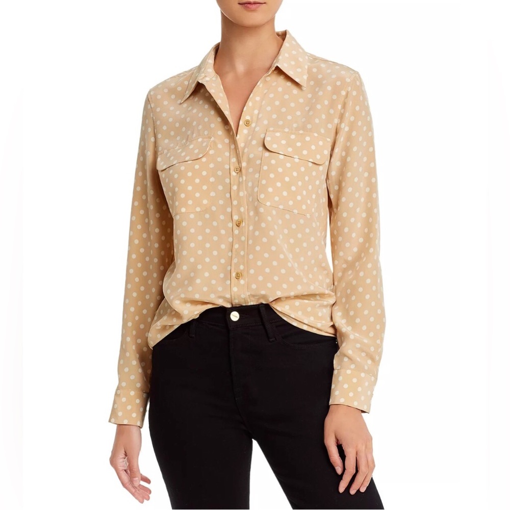 Equipment Slim Signature Silk Dot Shirt
